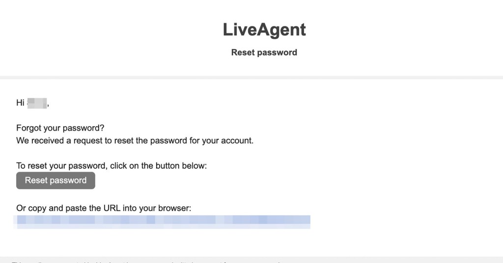 Phishing email trying to reset your password.