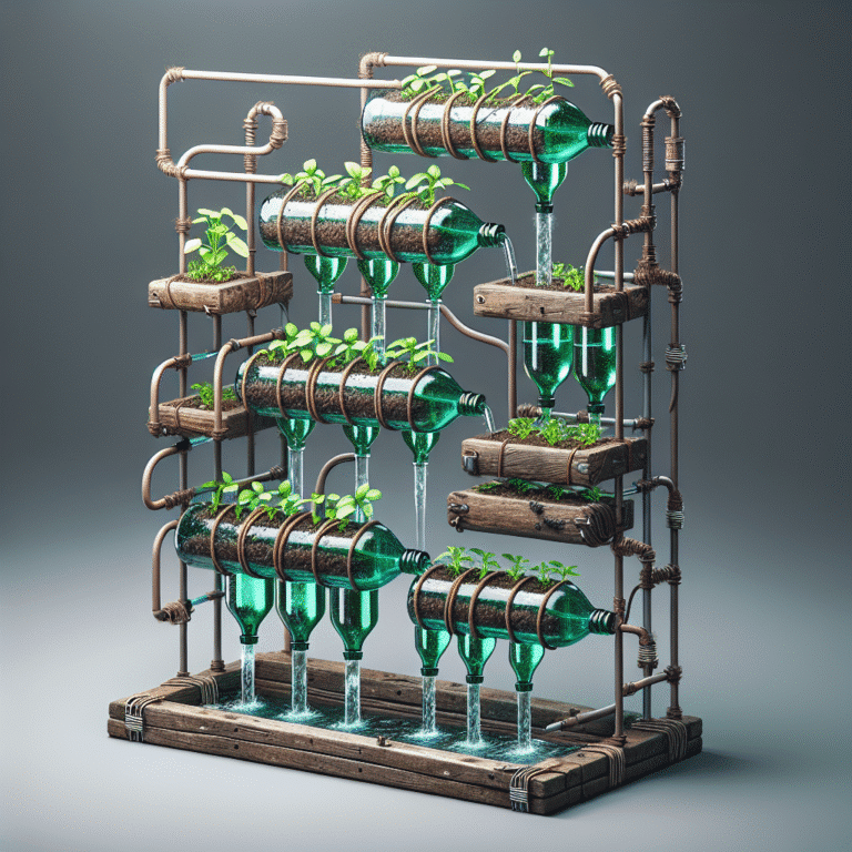 hydroponic setup using recycled materials