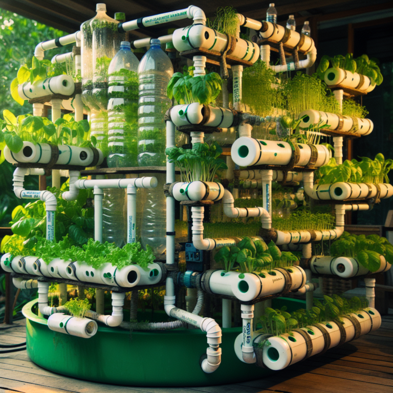 DIY hydroponic system using upcycled materials